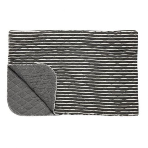 Pled szaro-białe paski  Stripes - Hübsch