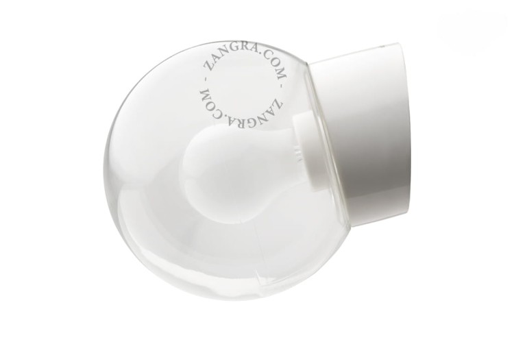 Lampa łazienkowa porcelanowa klosz 005 przezroczyste szkło. - Zangra