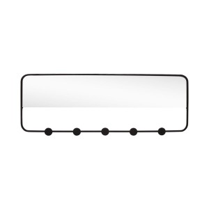 Wieszak na ubrania z lustrem, 5 haków DOT - Hübsch