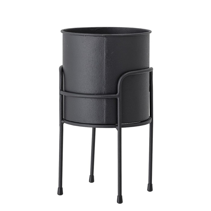 Doniczka BLACKI metalowa, czarna - Bloomingville