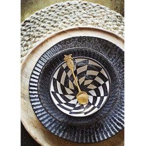 Patera z kamionki 21,5 x 3 czarna - Madam Stoltz