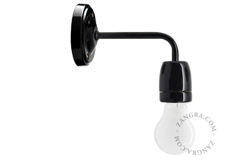 Kinkiet porcelanowy czarny 039.020 - Zangra