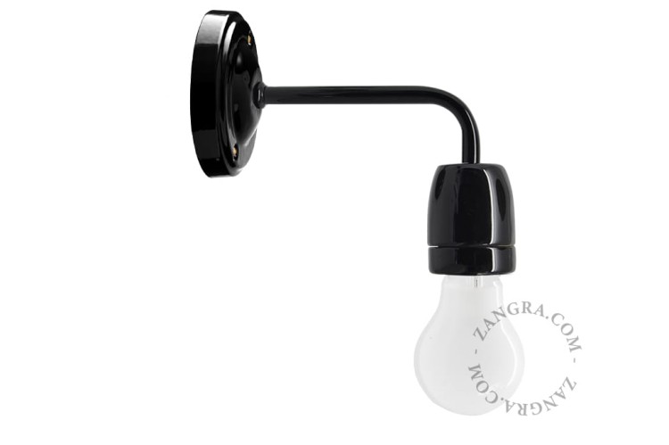 Kinkiet porcelanowy czarny 039.020 - Zangra