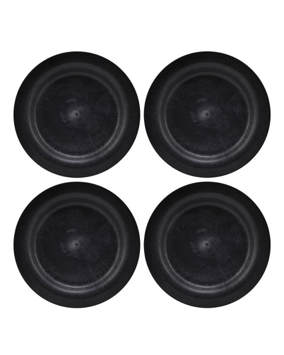 Zestaw czterech talerzy SERVEUR czarny - House Doctor