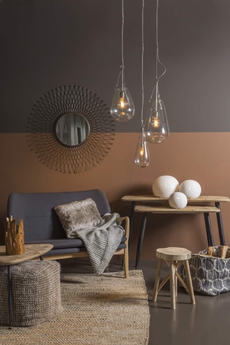 Lampa wisząca BULLIA szkło metal - Pomax