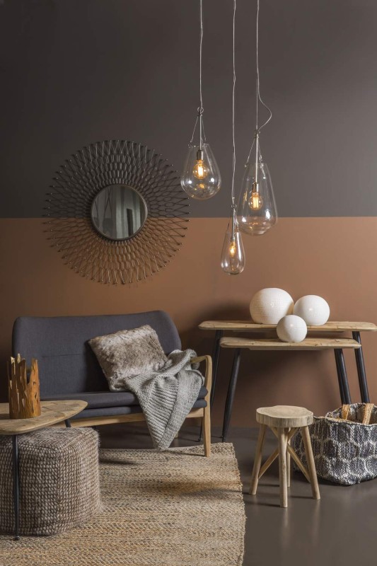 Lampa wisząca BULLIA szkło metal - Pomax