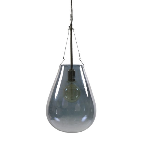 Lampa wisząca BULLIA szkło metal przydymiona Pomax