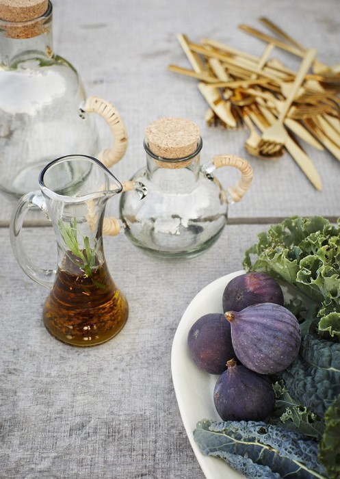 Szklany dzbanek z trzcinowym uchwytem - Madam Stoltz