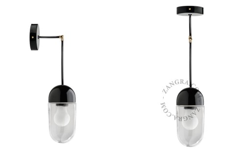 Porcelanowa lampa 036 004 czarna - Zangra