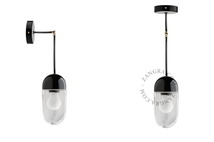 Porcelanowa lampa 036 004 czarna - Zangra