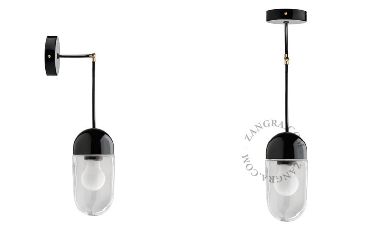 Porcelanowa lampa 036 004 czarna - Zangra