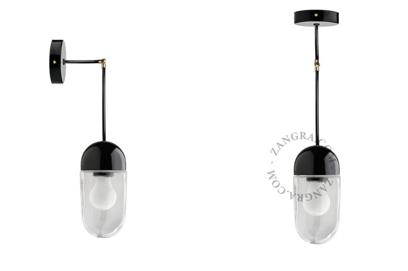 Porcelanowa lampa 036 004 czarna - Zangra