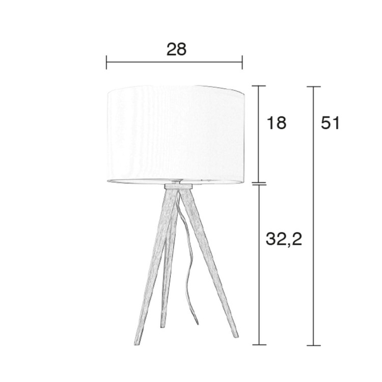 Lampa stołowa TRIPOD WOOD czarna - Zuiver