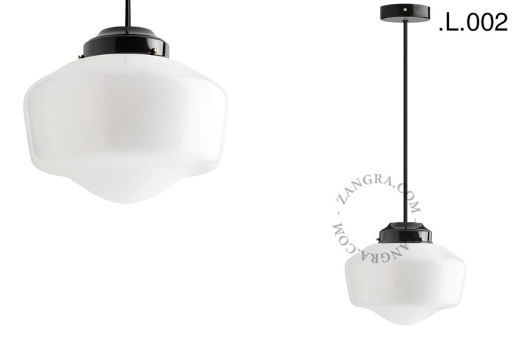 Lampa sufitowa z czarnego mosiądzu i szkła -Zangra
