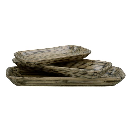 Talerze RIMBU, naturalny/czarny-POMAX