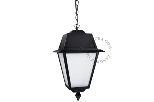 Aluminiowa lampa wisząca,satynowe szkło- Zangra