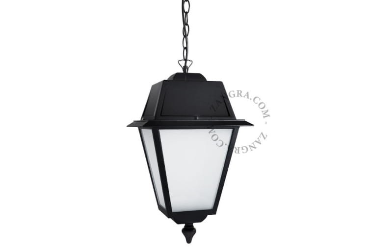 Aluminiowa lampa wisząca,satynowe szkło- Zangra
