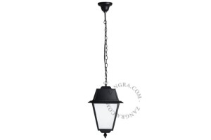 Aluminiowa lampa wisząca,satynowe szkło- Zangra