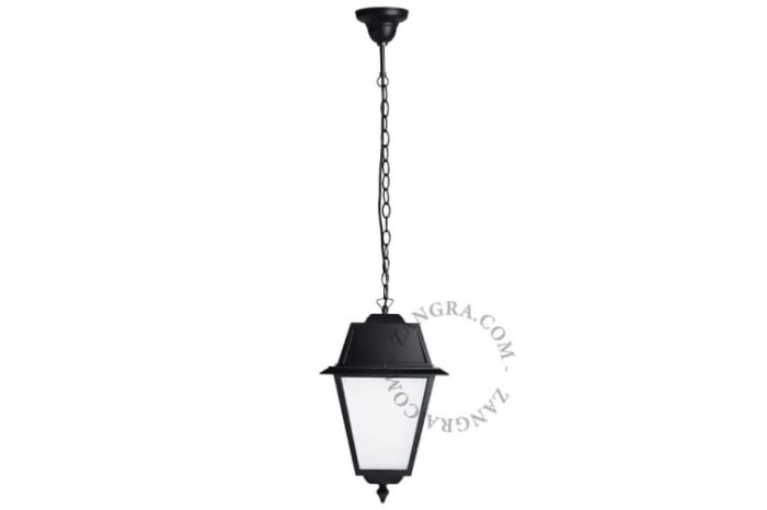 Aluminiowa lampa wisząca,satynowe szkło- Zangra