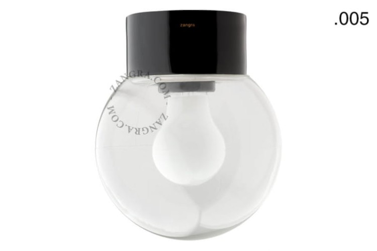 Lampa łazienkowa porcelanowa 005 czarna - Zangra