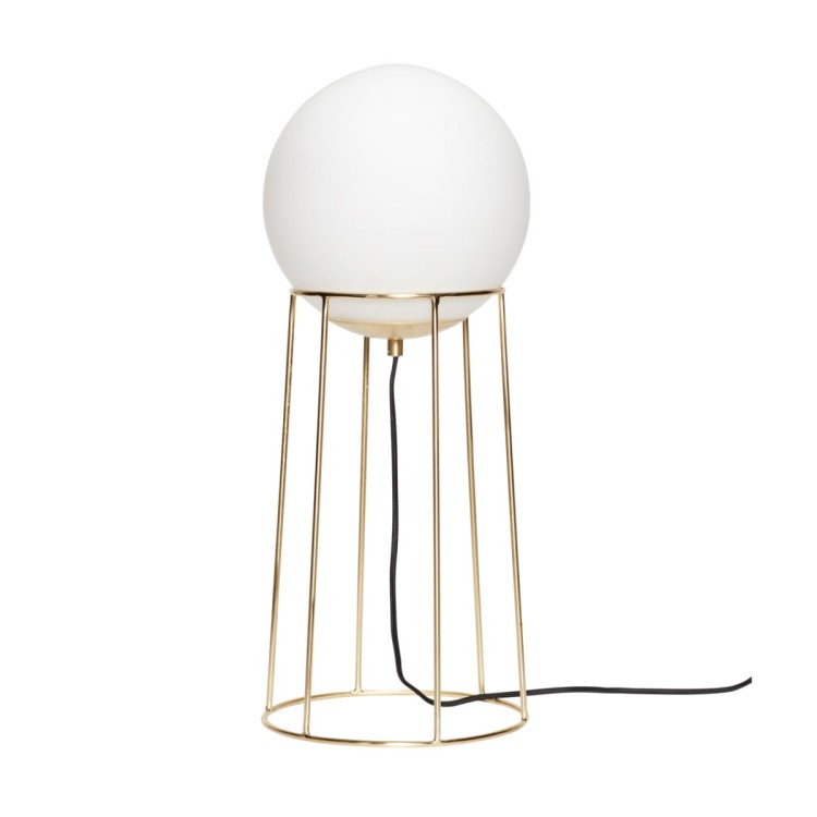 Lampa podłogowa BALL FRAME mosiężna - Hübsch