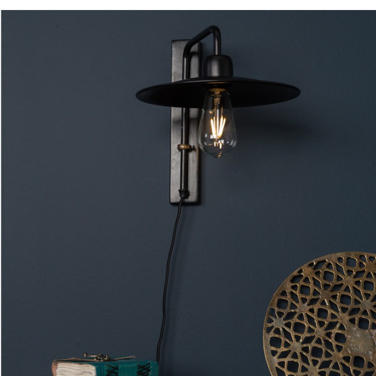 Lampa ścienna FOUK czarna - Dutchbone