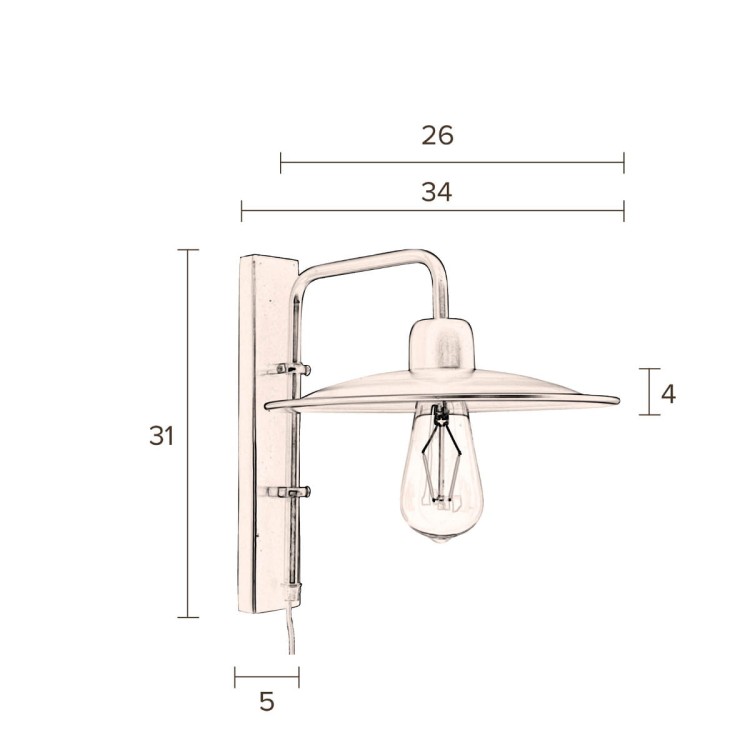 Lampa ścienna FOUK czarna - Dutchbone